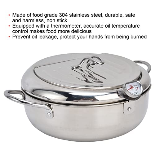 FryMaster – Stainless Steel Pot with Thermometer & Drip Drainer