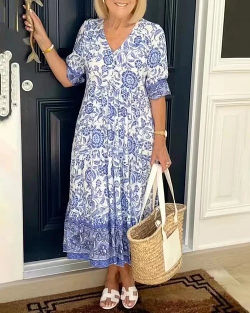 LunaLite - Effortless V-Neck Summer Dress