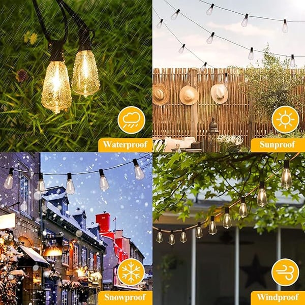 LumaTwist – 100FT LED String Lights for Outdoor Charm
