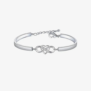 For Love - I Love You Forever and Always Infinity Heart Bracelet