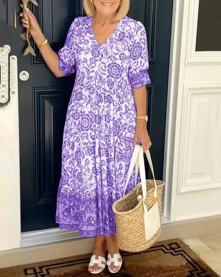 LunaLite - Effortless V-Neck Summer Dress