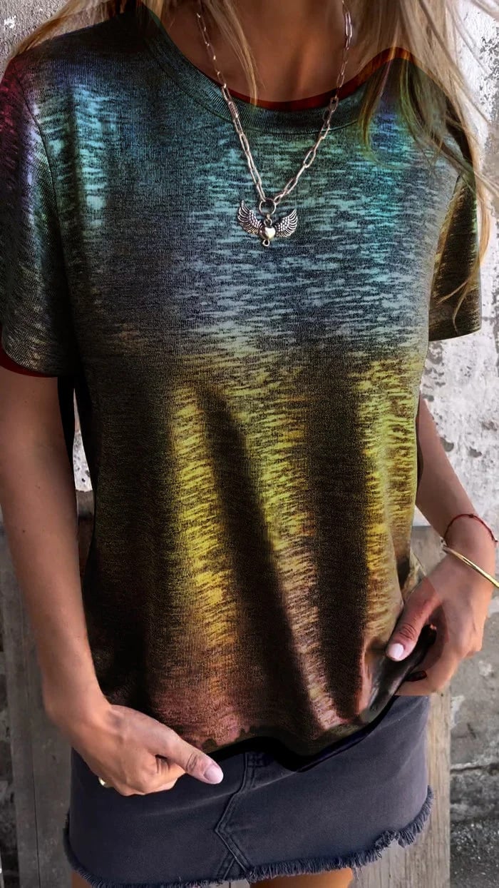LuxeShine | Metallic Gold T-Shirt