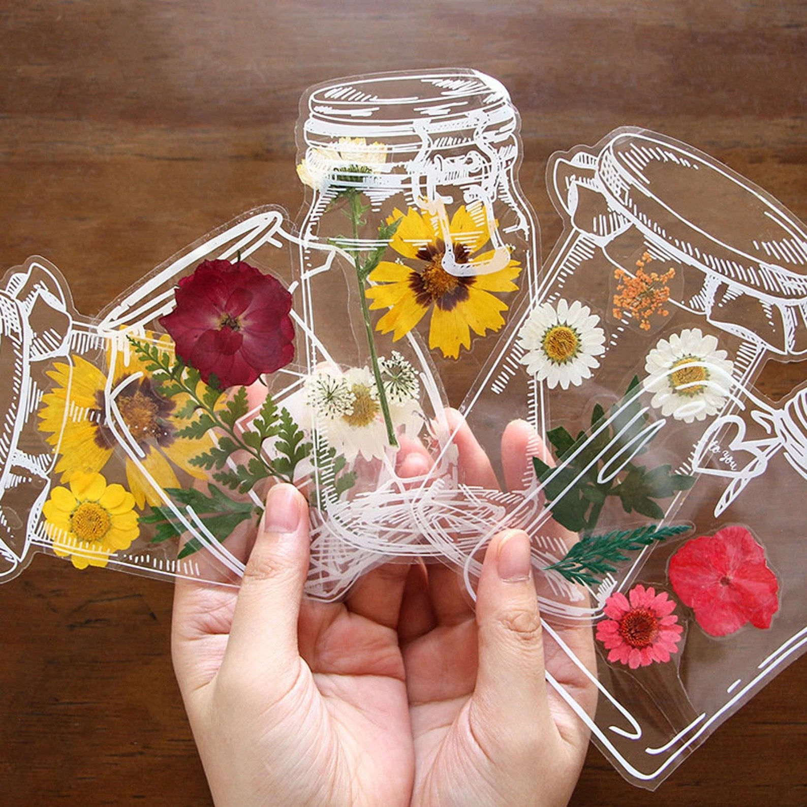 GlassGarden - 20pcs Transparent Bookmarks Inspired by Nature’s Art