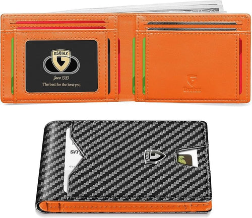 CarbonShield – Slim RFID Leather Wallet