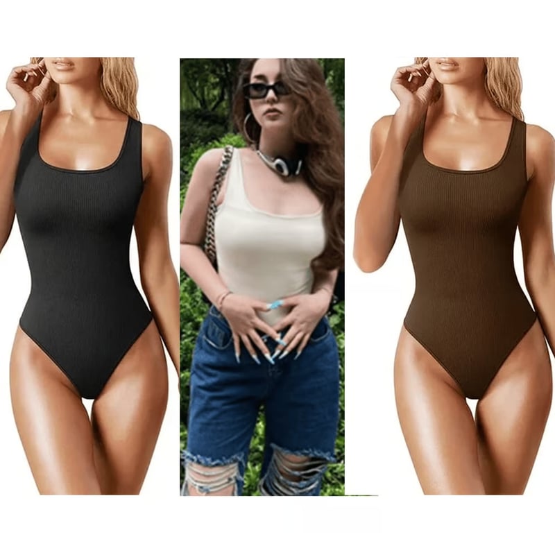 LuxeFemme – Sculpted Ribbed Bodysuit