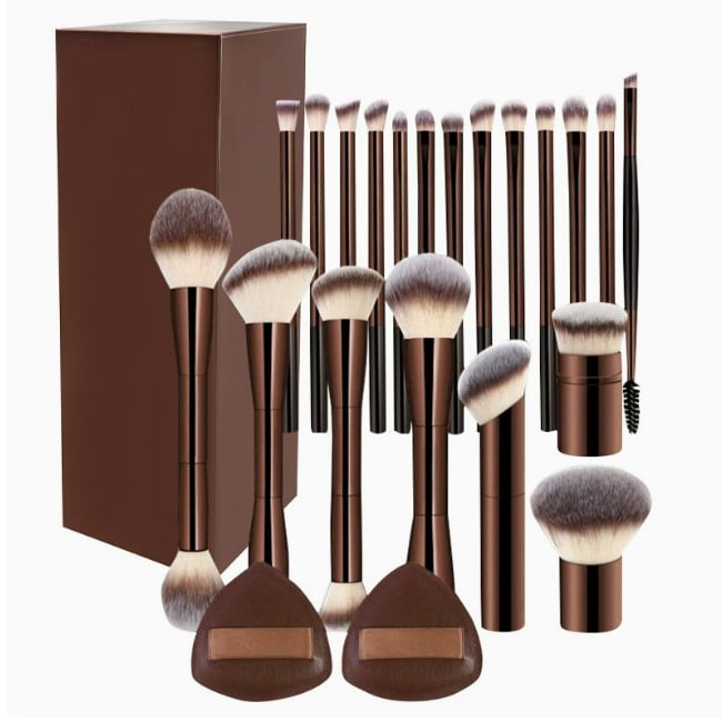 BrewBlend – 20-Piece Coffee-Tone Makeup Brush Set