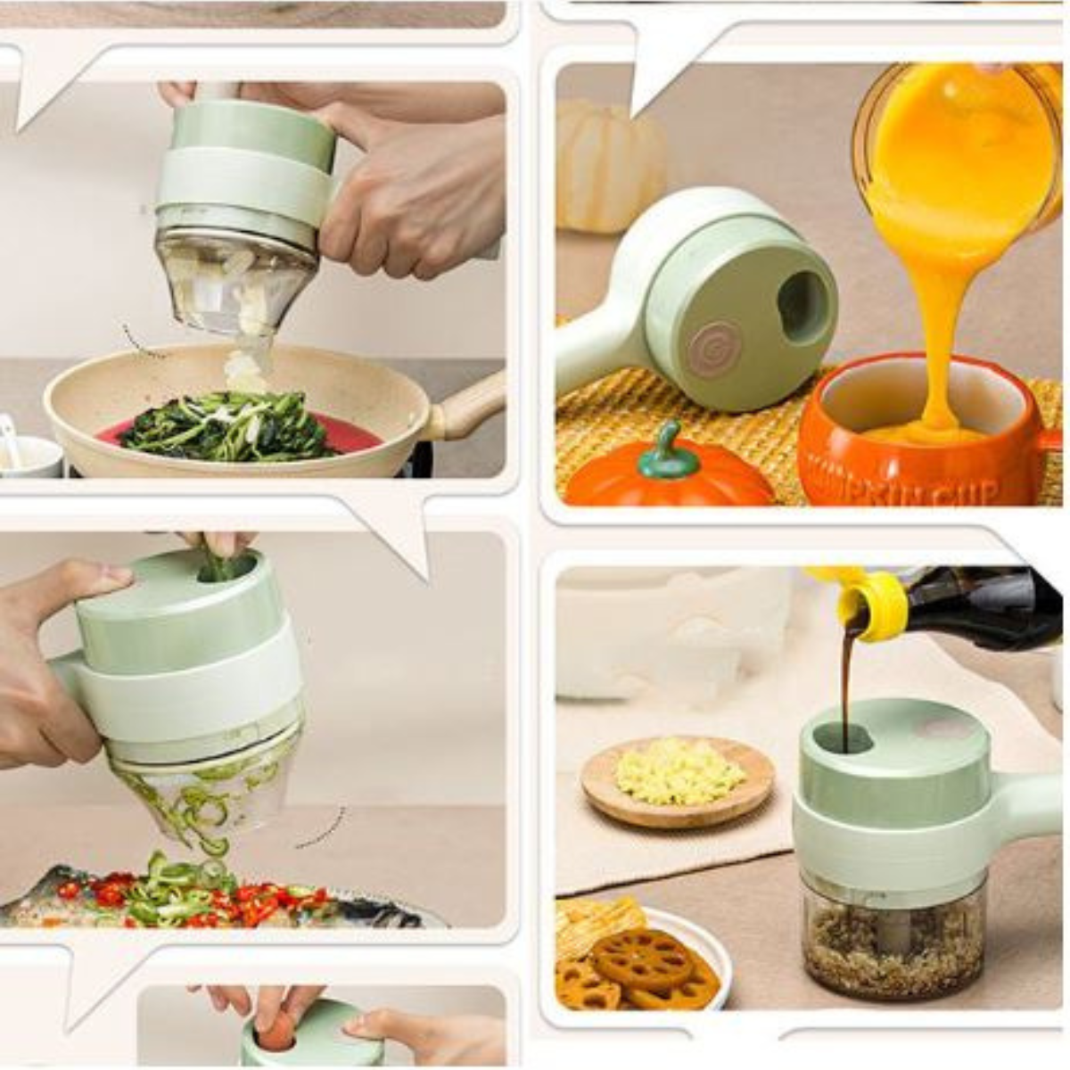 QuickChop – 4-in-One Food Chopper & Slicer