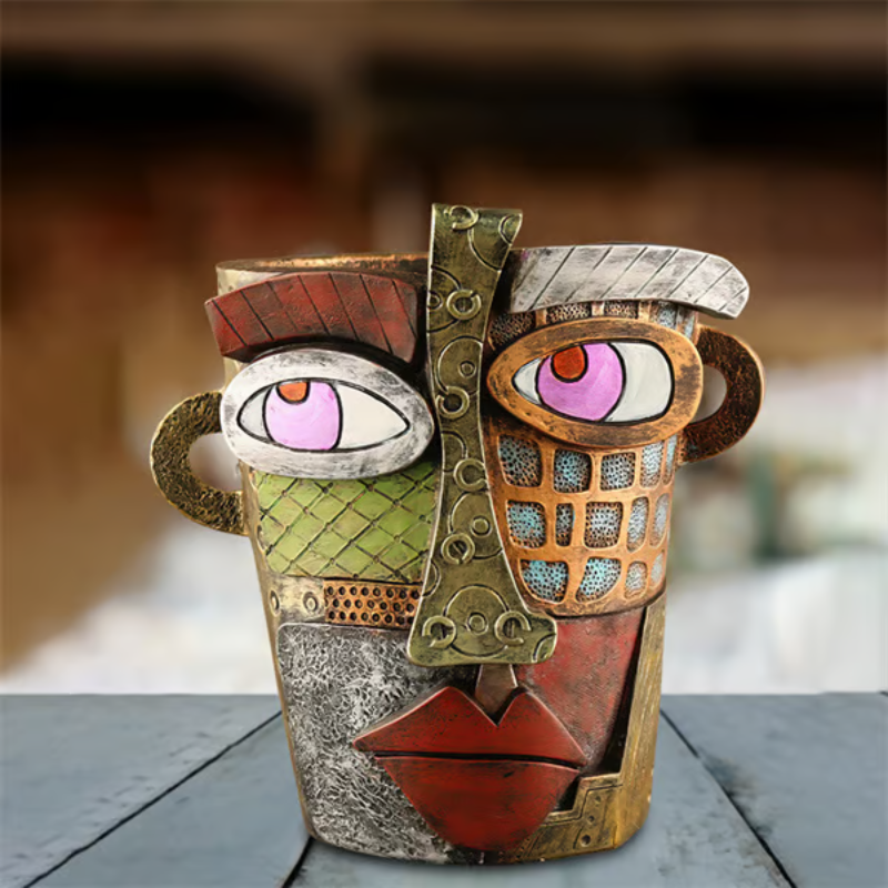BronzeMuse - Handmade Face Flower Pot