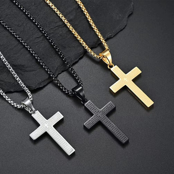 FaithScribe – Lord’s Prayer Scribble Cross Necklace