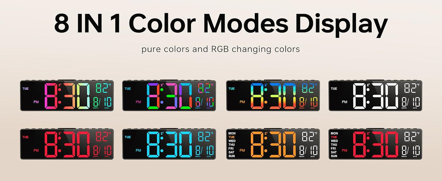 ColorWake – 10.5” Digital Clock with Multicolor Display