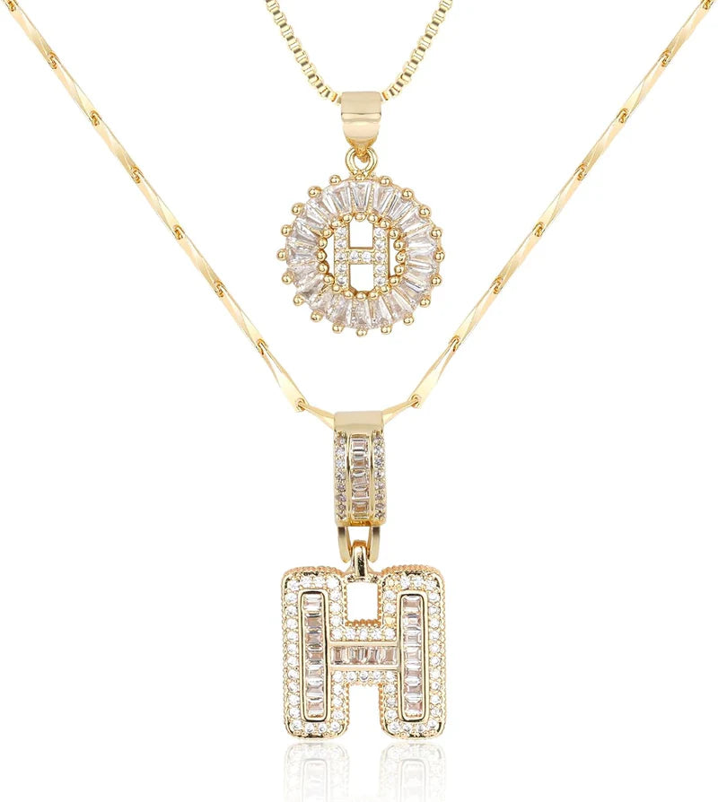 LetterLuxe – Personalized Initial Pendant Set
