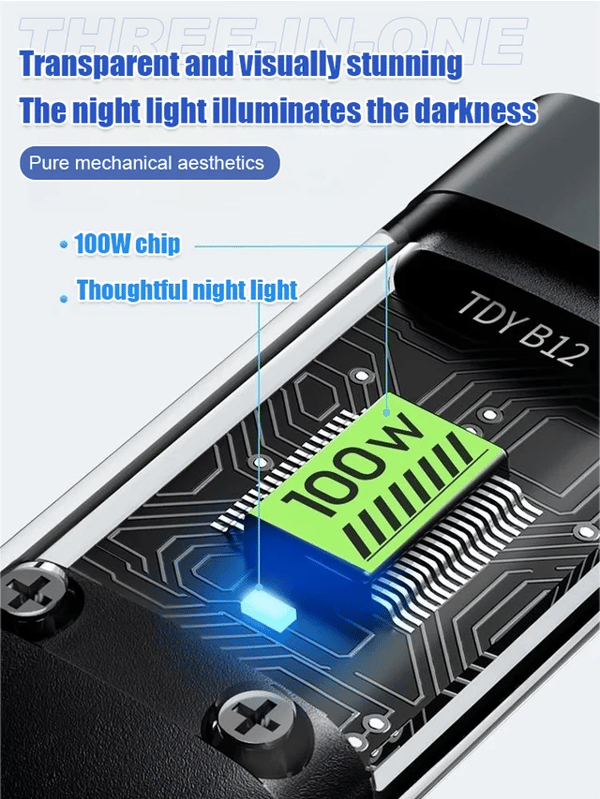 VoltRay – Transparent Fast Charge Cable with Triple Connector