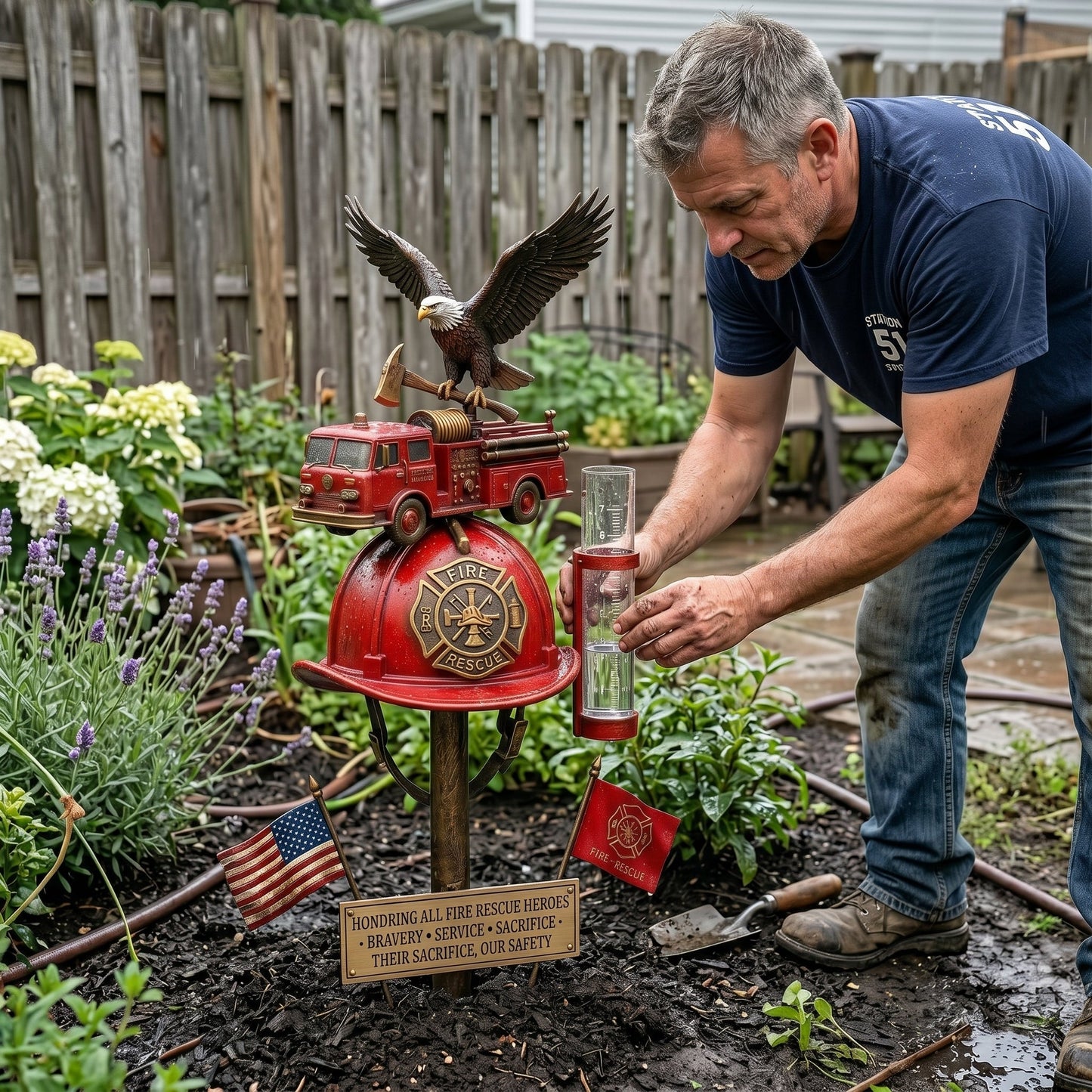 🏆Last Day Promo: 49% OFF 🎖️- Firefighter Tribute Garden Rain Gauge