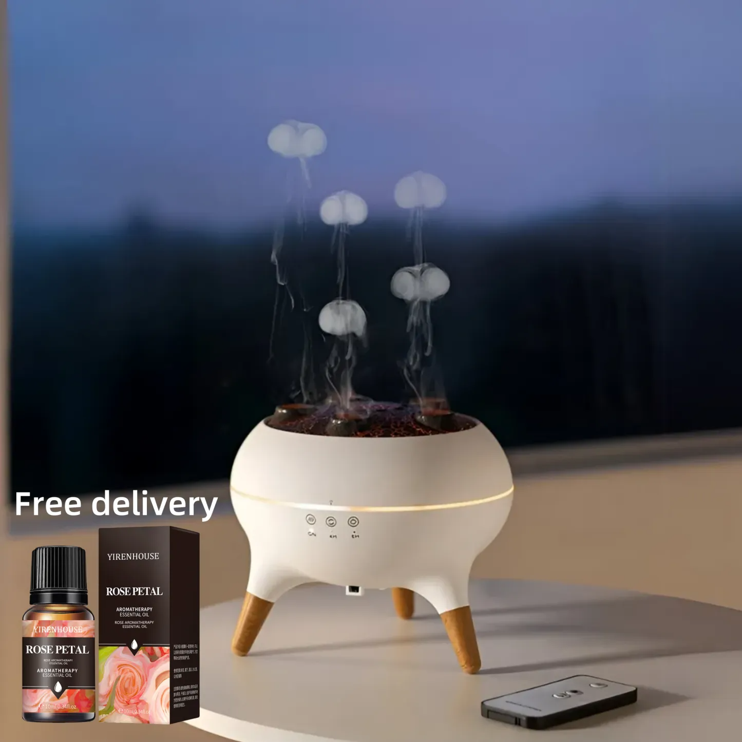 JellyGlow – Tranquil Aromatherapy Diffuser with Remote