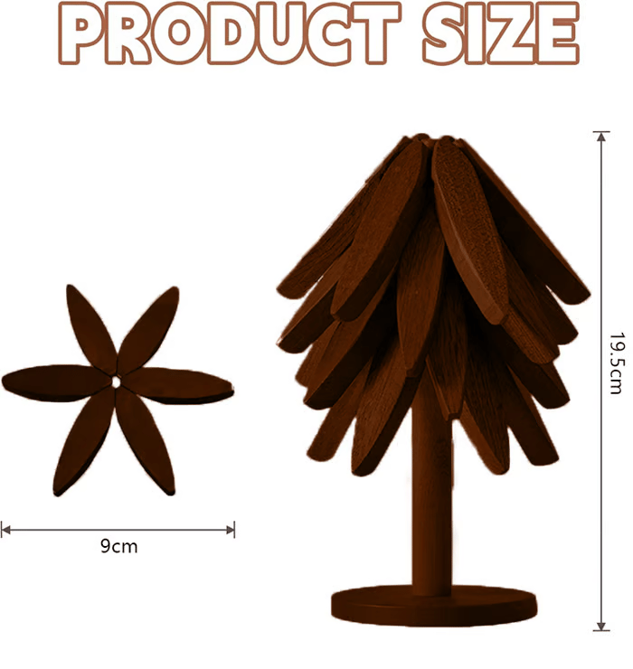 FestiveBamboo – Christmas Tree Trivet Set