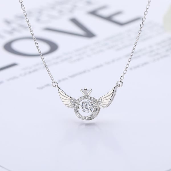 AngelGleam – Radiant Wings Rhinestone Necklace