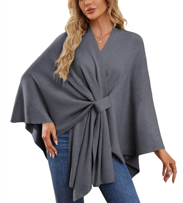 SilvaDrape – Chic Soft Poncho Sweater