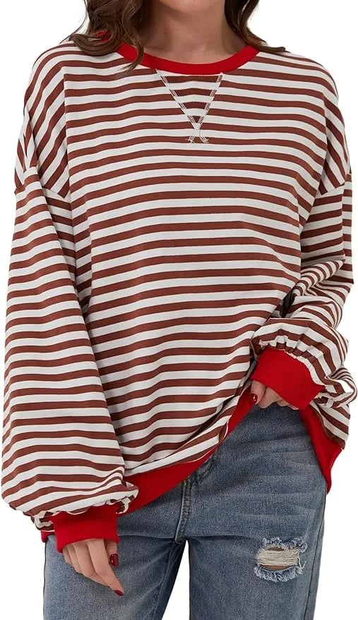 CozyBlend – Striped Color Block Sweatshirt