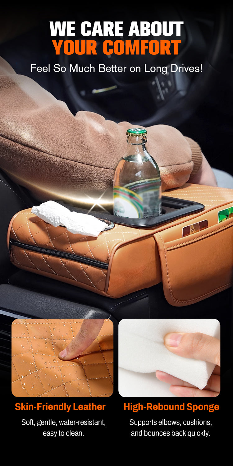 DriveEase – Multifunctional Car Armrest Cushion