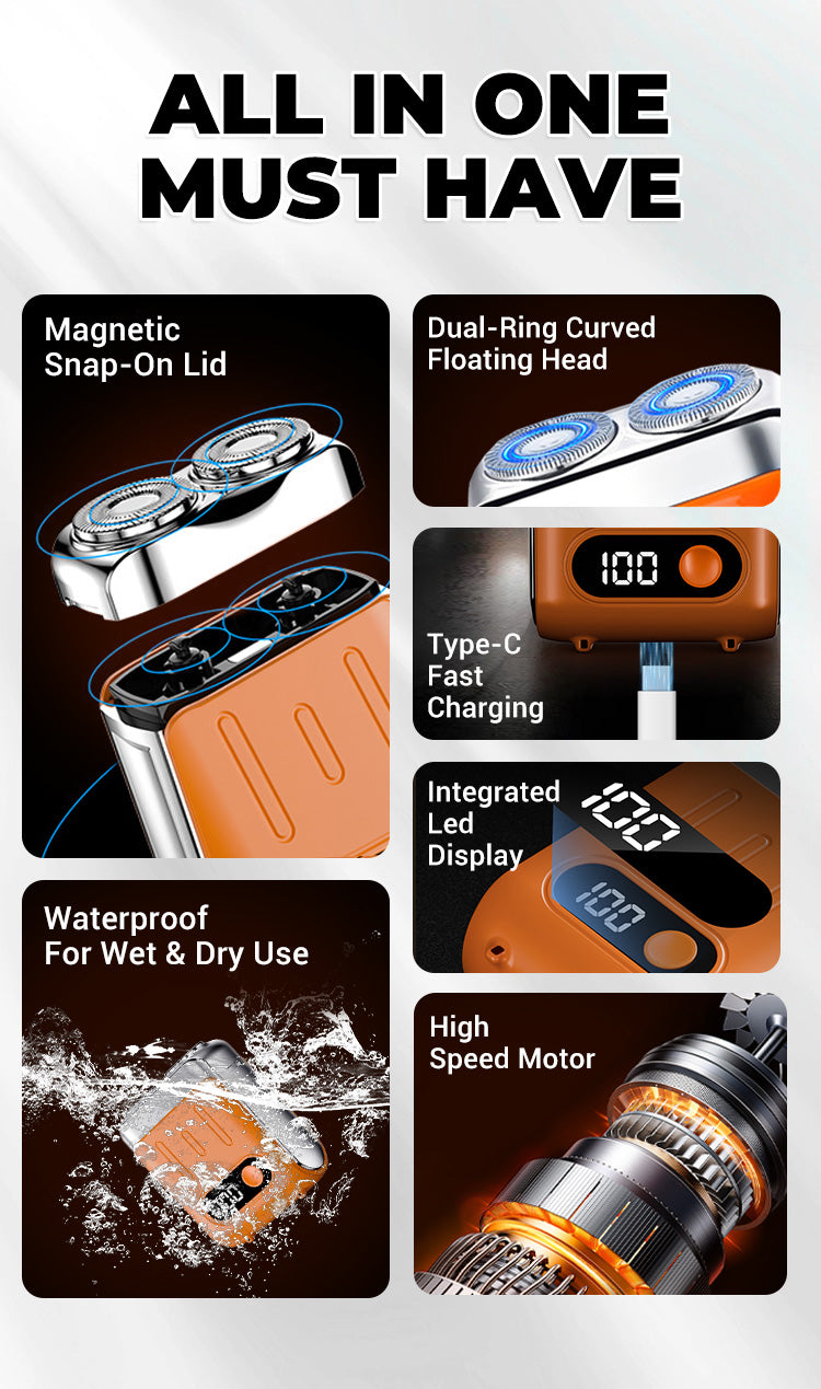 SmoothEdge – Compact Rotary Electric Shaver for Men