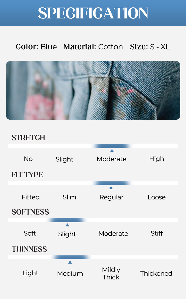BloomDenim – Vintage Floral Printed Jumpsuit