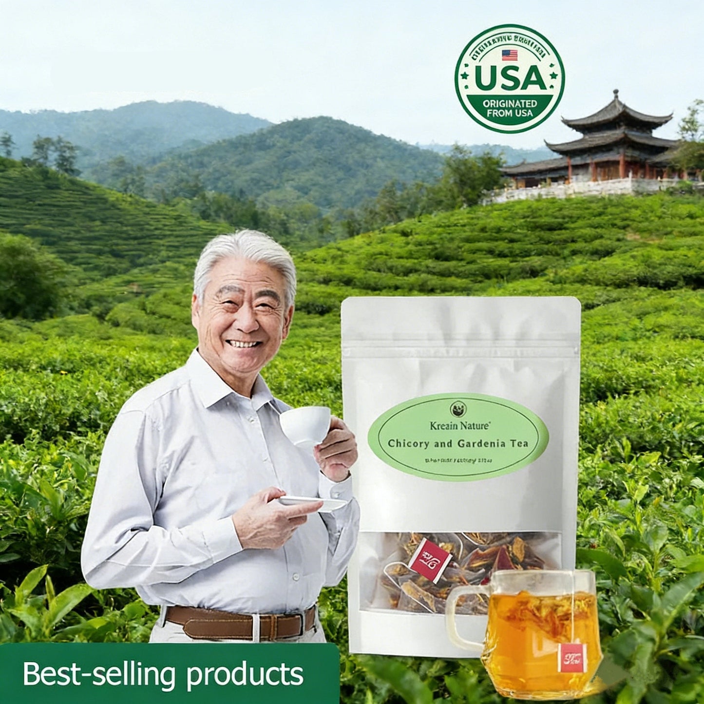 🏆50K+ SOLD LAST WEEK! 🔥49% OFF- Kreain Nature Chicory and Gardenia Honeysuckle Liquorice Herbal Tea