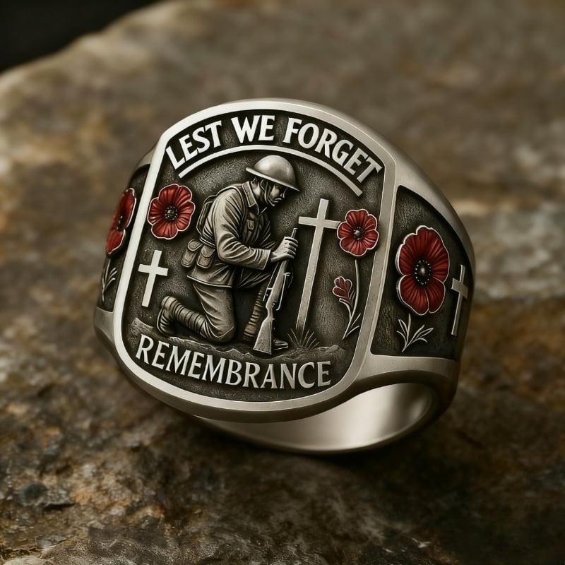 🌹 2026 Remembrance Soldier Ring💍Lest We Forget — Honoring the Fallen