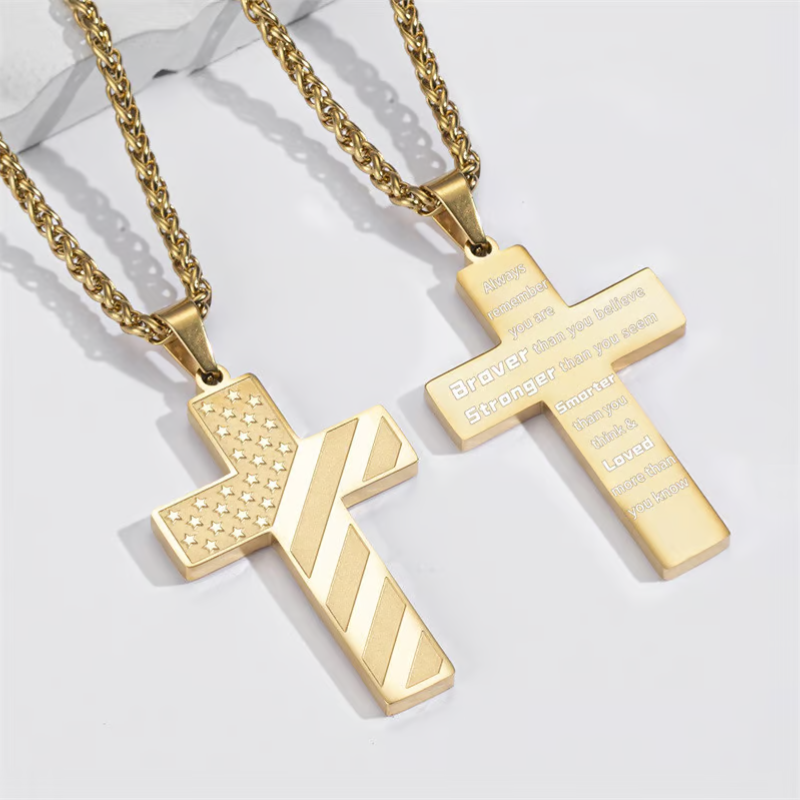 BraveSoul – Patriotic Cross Pendant for Inner Courage
