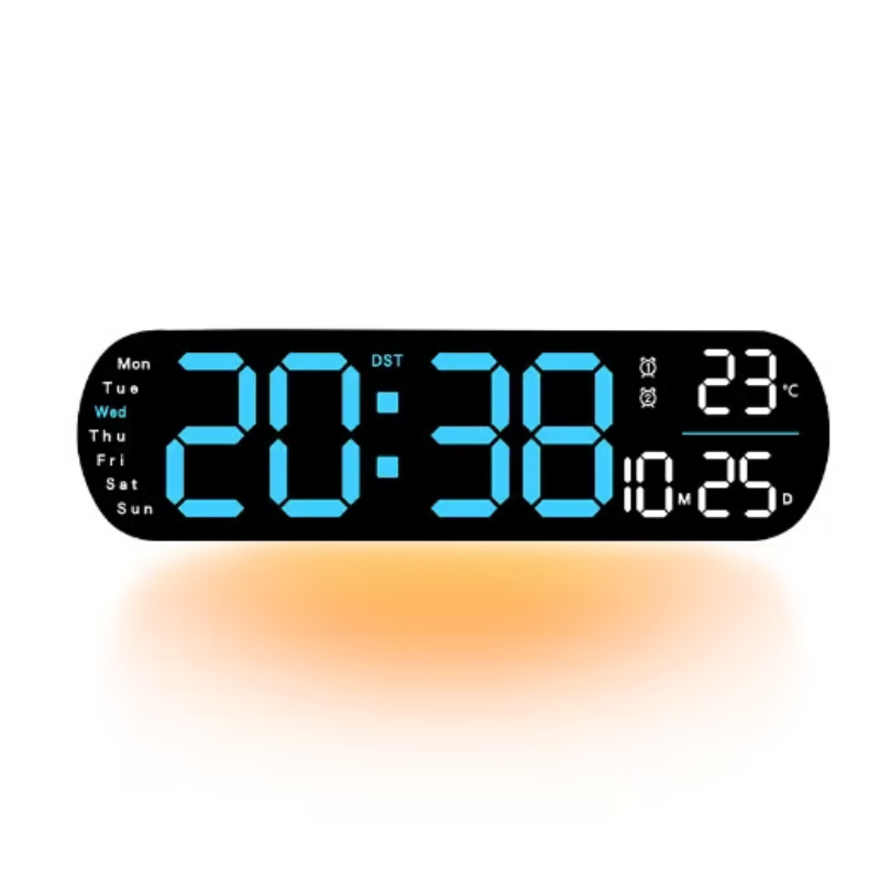 ChronoGlow – Modern LED Wall Clock with Extra Large Digits