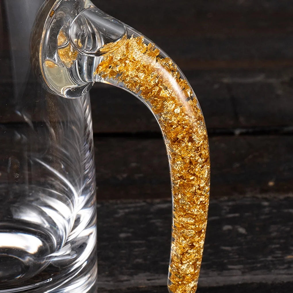 GlacierGlow - Crystal Gold-Foil Shot Glass