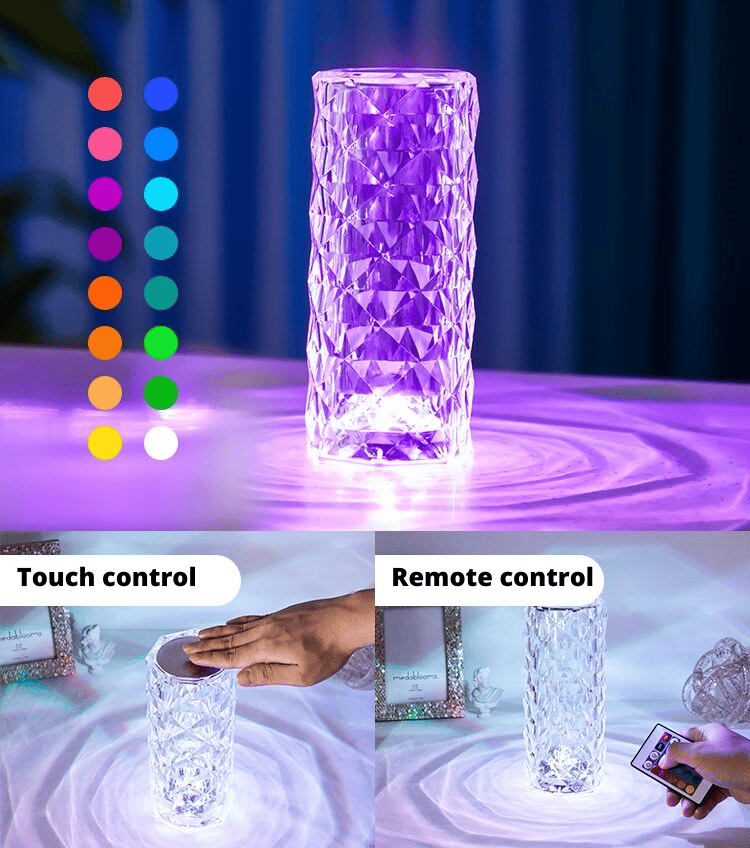 RoseAura – Color Changing Diamond Table Lamp