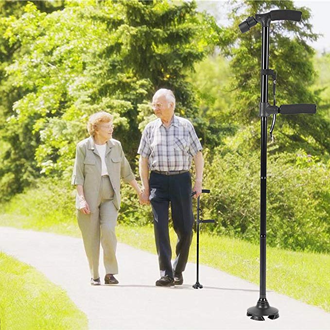 TravelEase - Compact Folding Stability Cane with Light