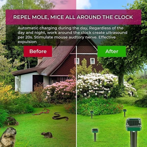 SolarGuard – Ultrasonic Pest Repeller for Moles, Mice & Snakes