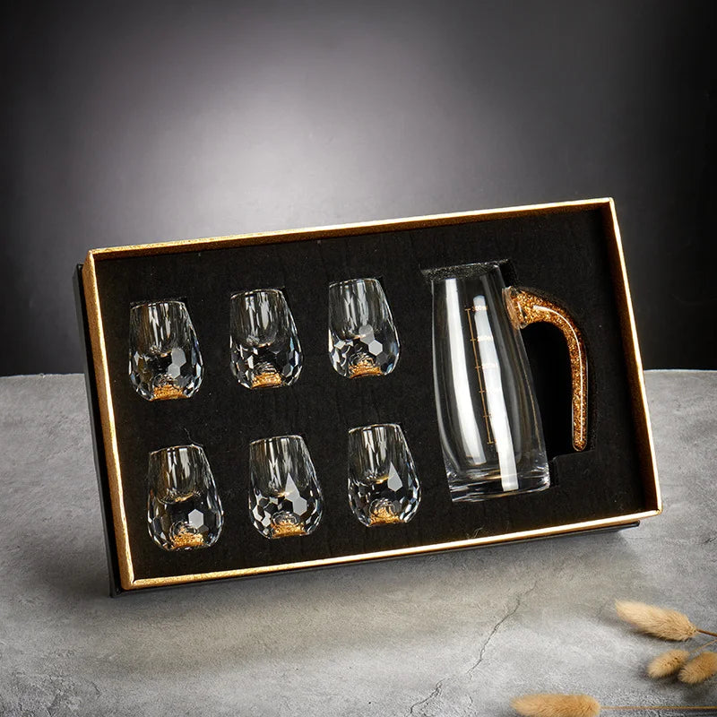 GlacierGlow - Crystal Gold-Foil Shot Glass