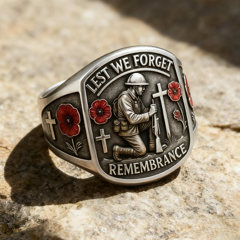 🌹 2026 Remembrance Soldier Ring💍Lest We Forget — Honoring the Fallen