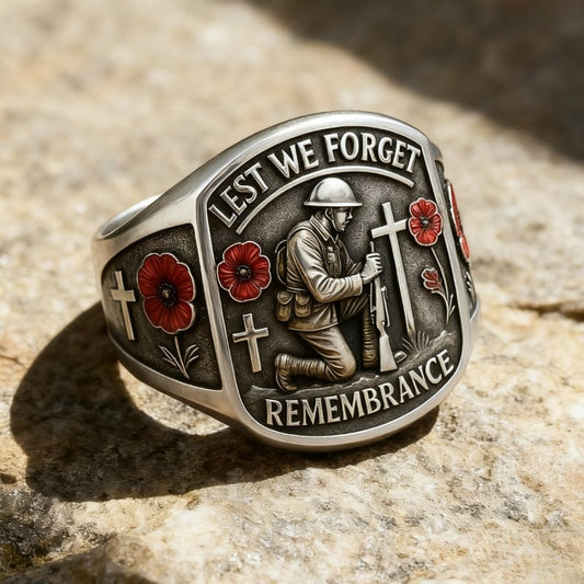🌹 2026 Remembrance Soldier Ring💍Lest We Forget — Honoring the Fallen