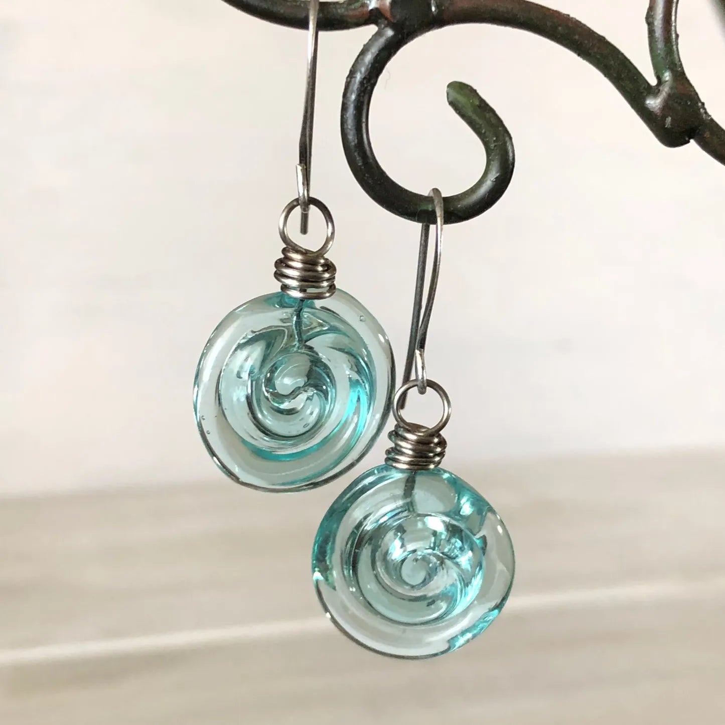 SpiralGleam – Recycled Glass Mason Jar Earrings