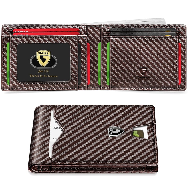 CarbonShield – Slim RFID Leather Wallet