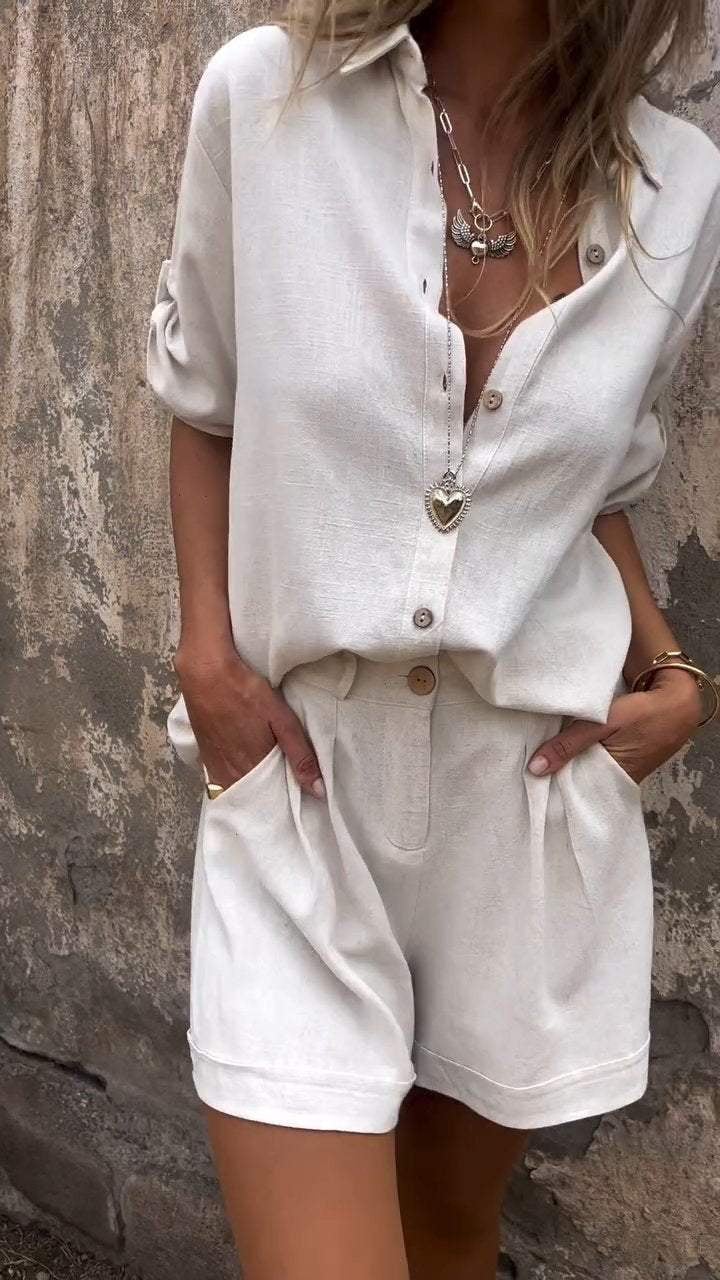 BreezyForm – Middle Sleeve Lapel Shirt Suit