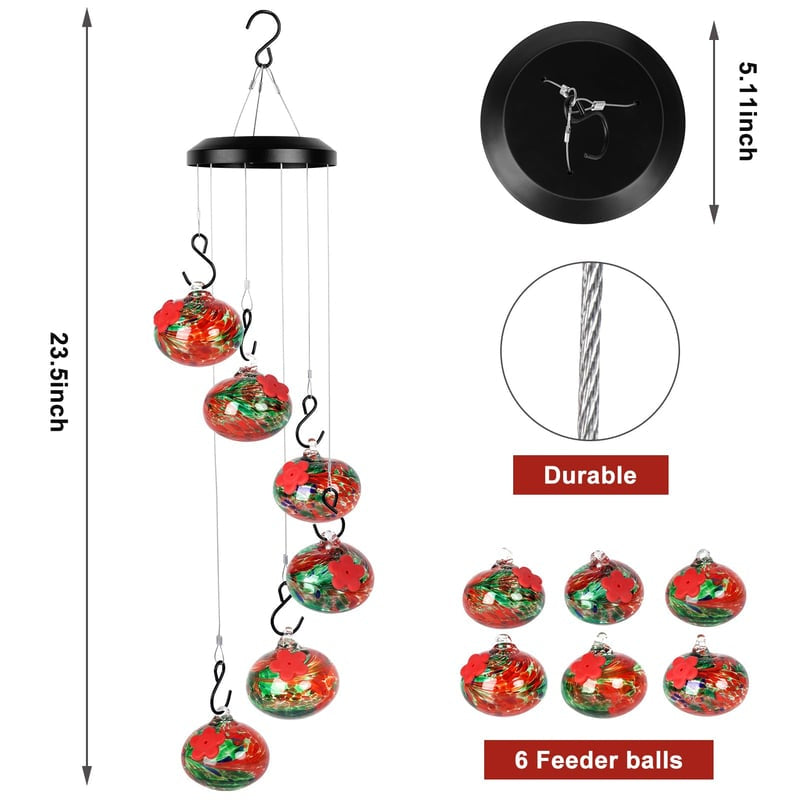 TwinkleSip | 2-in-1 Wind Chime Hummingbird Feeder
