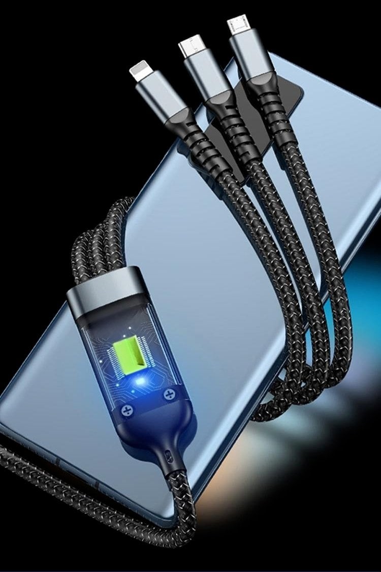 NeonLink - All-in-One Lightning, Type-C & Micro USB Cable