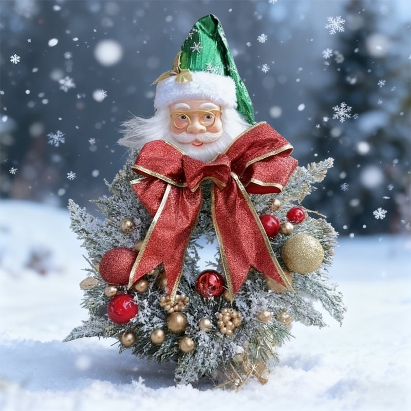 FestiveGlow – Santa Wreath Decoration