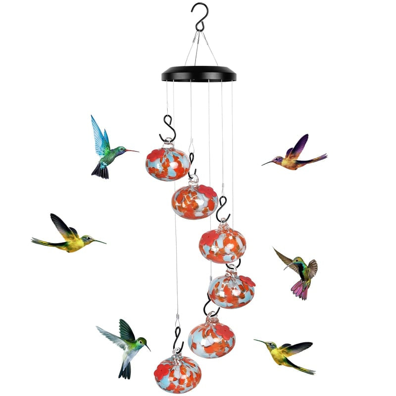 TwinkleSip | 2-in-1 Wind Chime Hummingbird Feeder