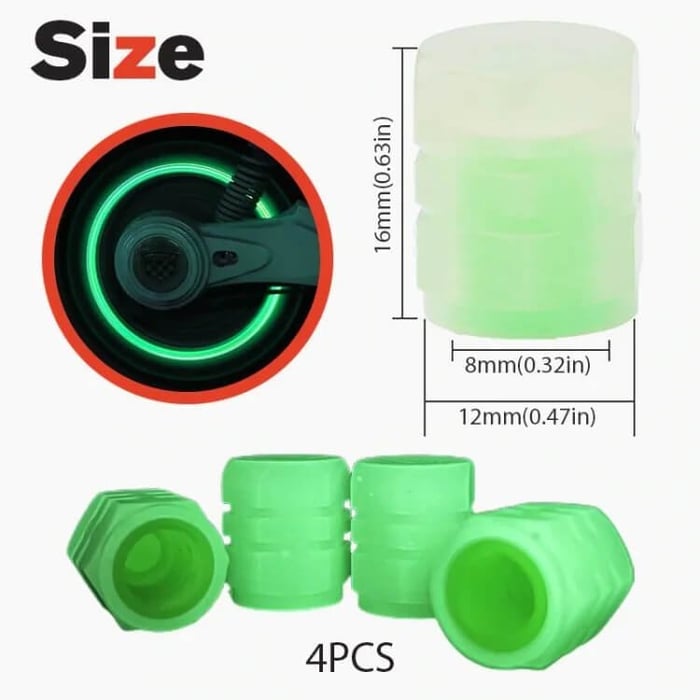 GlowRide - Fluorescent Wheel Valve Caps