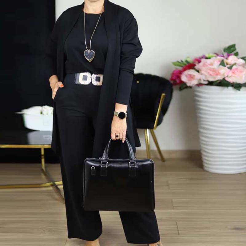 TrendyTrio – Sophisticated Cardigan & Pants Set