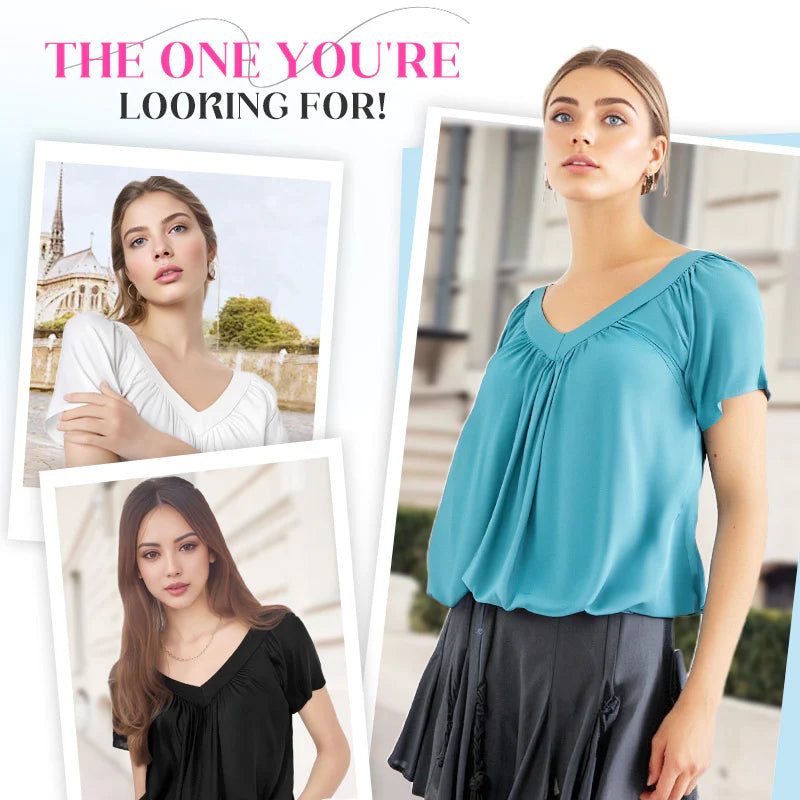 ChicPleat – Women’s V-Neck Daily Top