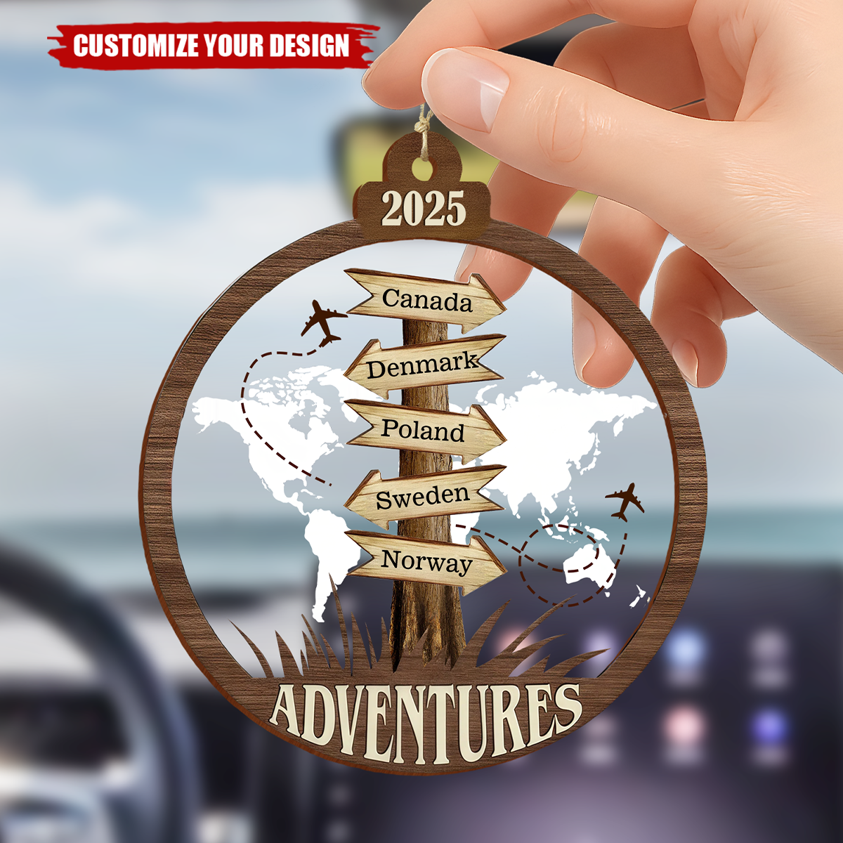 WanderTogether – Personalized Adventure Ornament