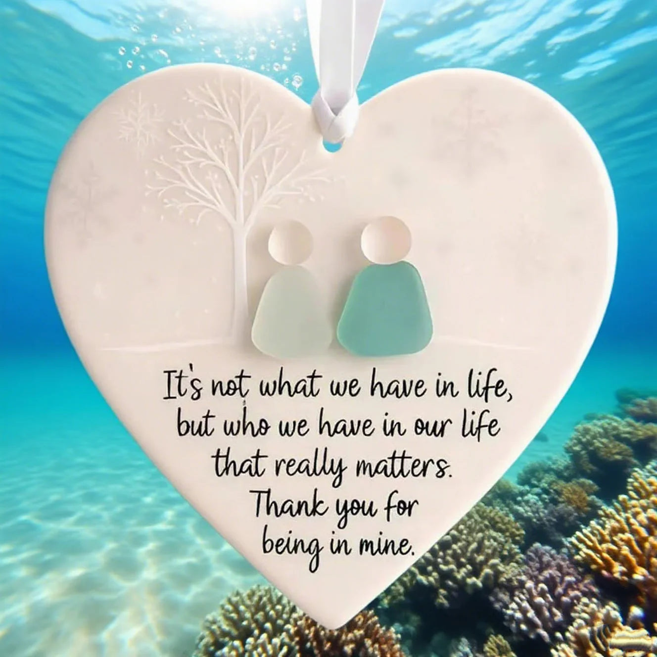 OceanHeart – Handcrafted Sea Glass Friendship Decor