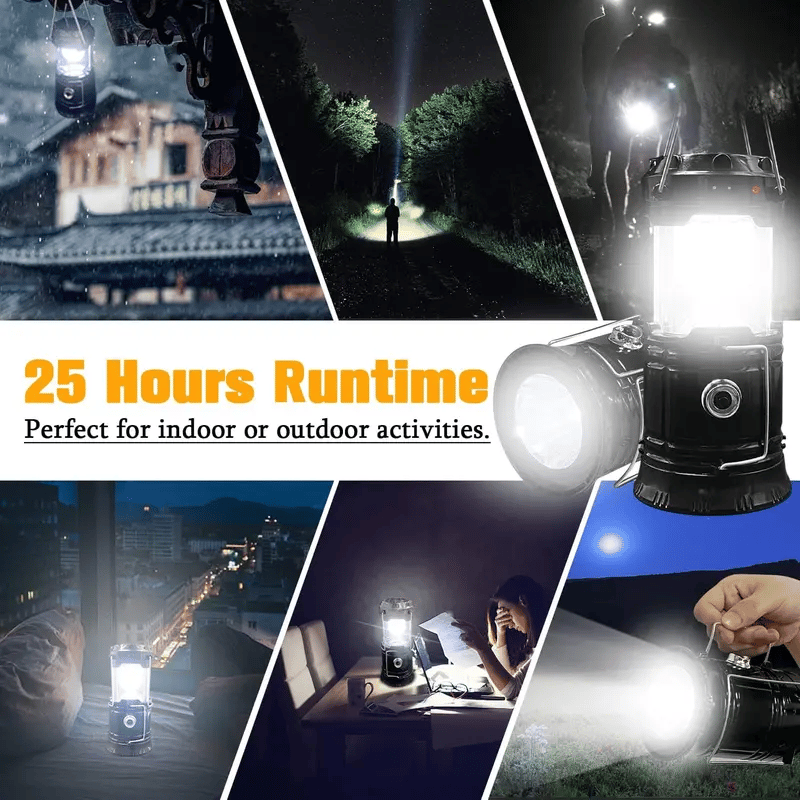 CampLuxe - Compact Collapsible Lantern with Solar Charging