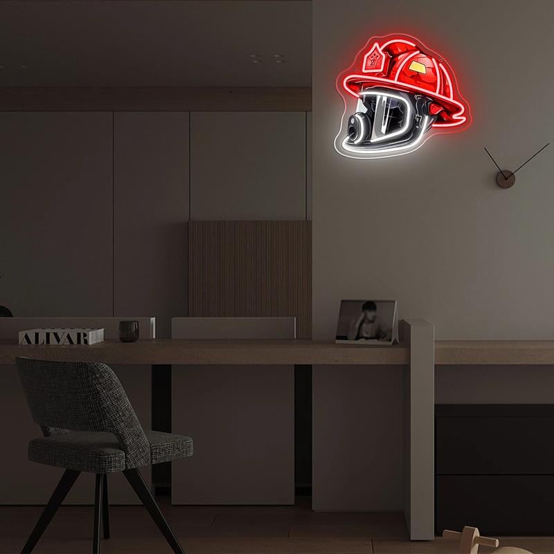 HeroGlow – Firefighter Helmet Neon Sign